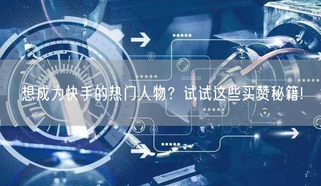 想成为快手的热门人物？试试这些买赞秘籍!