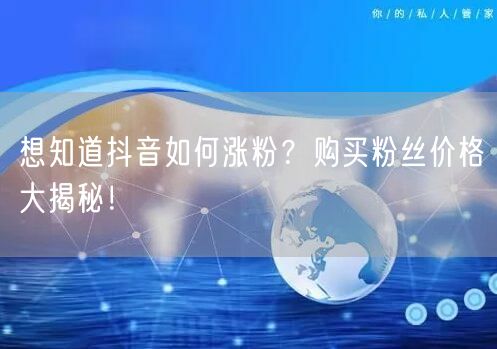 想知道抖音如何涨粉？购买粉丝价格大揭秘！
