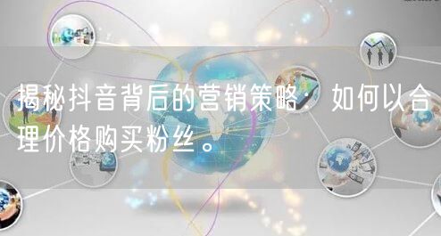 揭秘抖音背后的营销策略：如何以合理价格购买粉丝。
