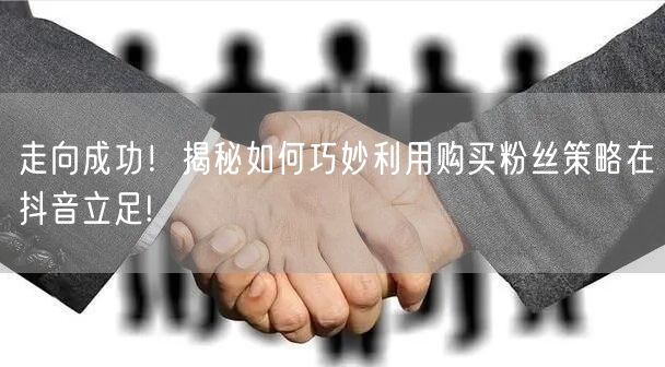 走向成功！揭秘如何巧妙利用购买粉丝策略在抖音立足!