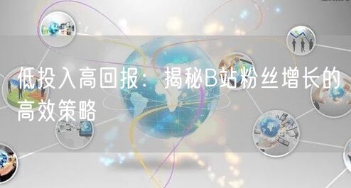 低投入高回报：揭秘B站粉丝增长的高效策略