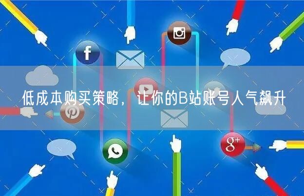 低成本购买策略，让你的B站账号人气飙升