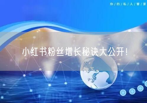 小红书粉丝增长秘诀大公开！