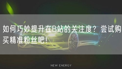 如何巧妙提升在B站的关注度？尝试购买精准粉丝吧！