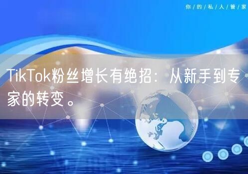 TikTok粉丝增长有绝招：从新手到专家的转变。