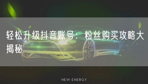轻松升级抖音账号：粉丝购买攻略大揭秘