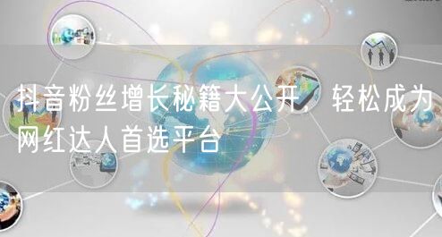 抖音粉丝增长秘籍大公开，轻松成为网红达人首选平台