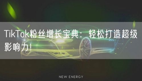 TikTok粉丝增长宝典：轻松打造超级影响力！
