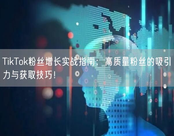TikTok粉丝增长实战指南：高质量粉丝的吸引力与获取技巧！