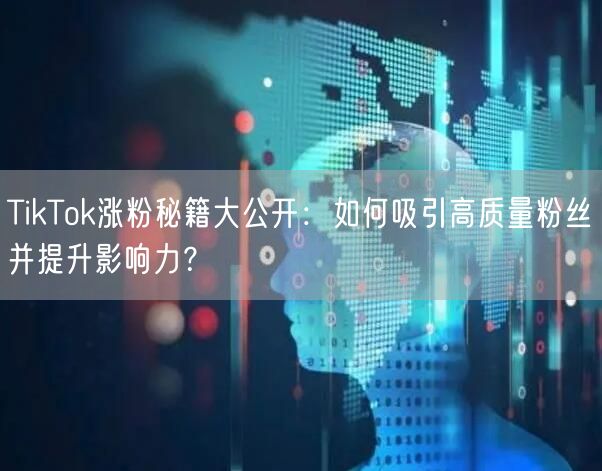 TikTok涨粉秘籍大公开：如何吸引高质量粉丝并提升影响力？