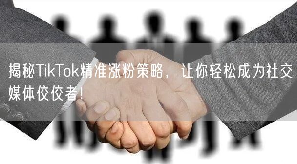 揭秘TikTok精准涨粉策略，让你轻松成为社交媒体佼佼者！