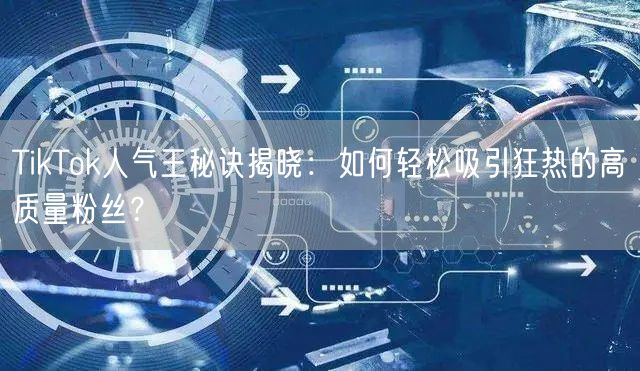 TikTok人气王秘诀揭晓：如何轻松吸引狂热的高质量粉丝？