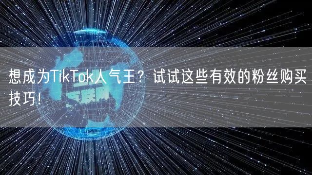 想成为TikTok人气王？试试这些有效的粉丝购买技巧！