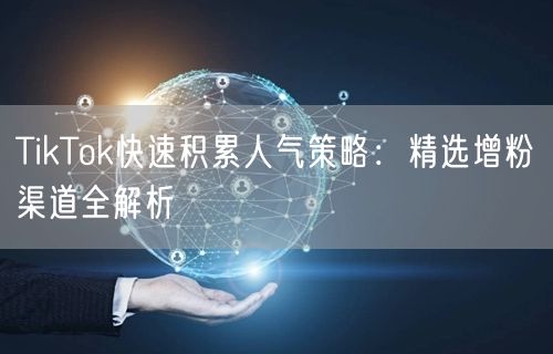 TikTok快速积累人气策略：精选增粉渠道全解析