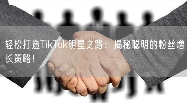 轻松打造TikTok明星之路：揭秘聪明的粉丝增长策略！